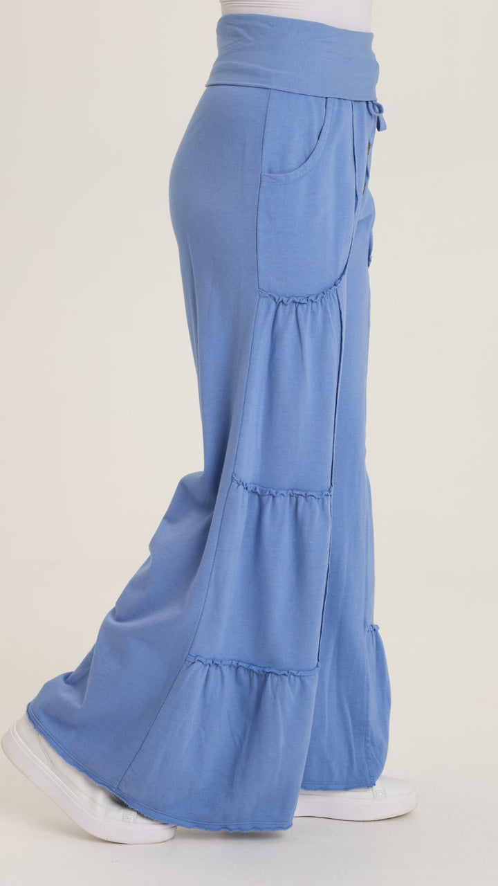 Shasta Lake Carola Side Tiered Wide Leg Fleece Pants