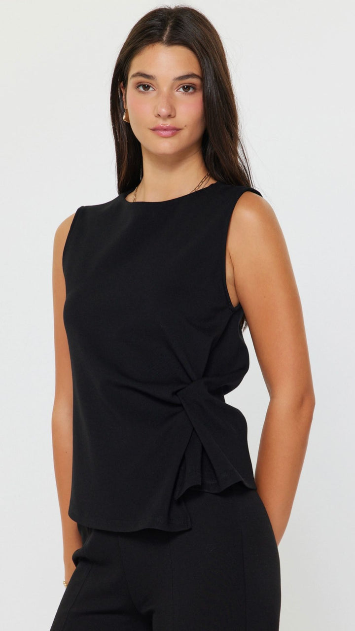 Twist Detail Ponte Sleeveless Top