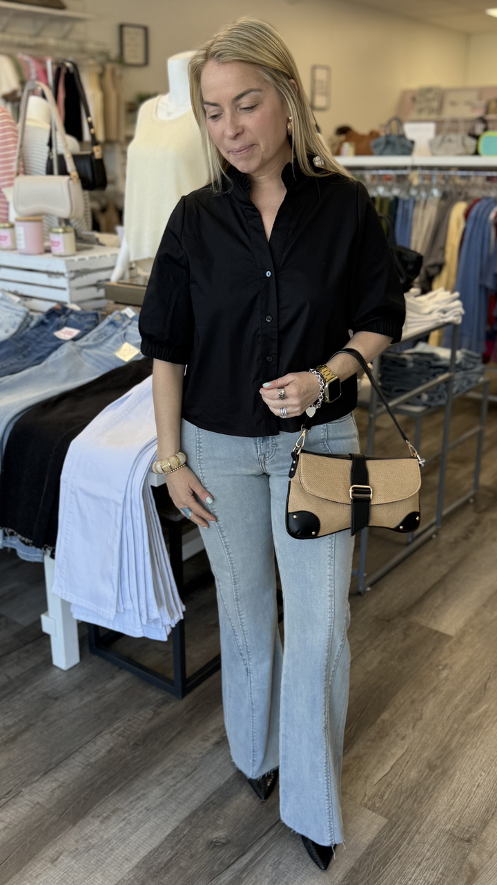 Short Sleeve Poplin Top