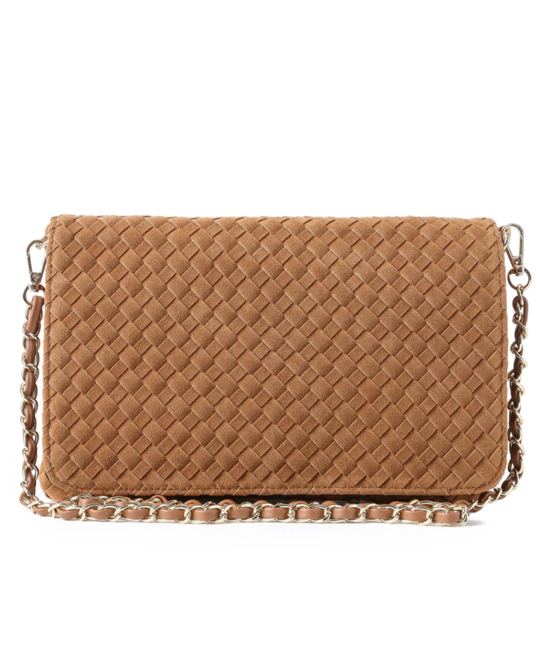 Lexi Saddle Woven Suede Crossbody