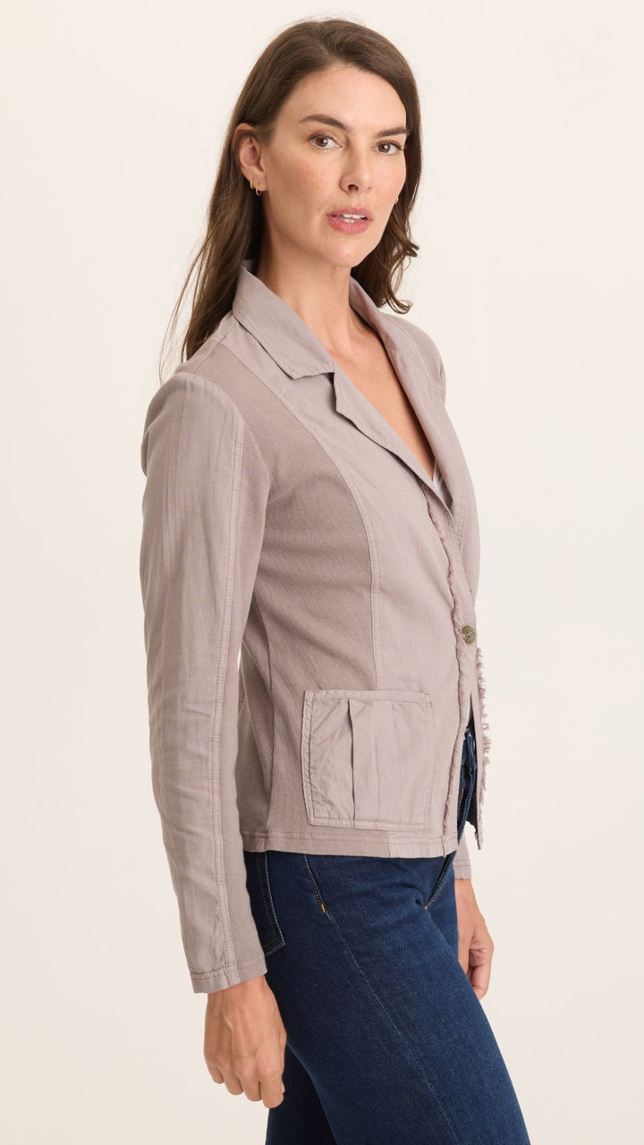 Poppy Seed Brax Linen One Button Blazer