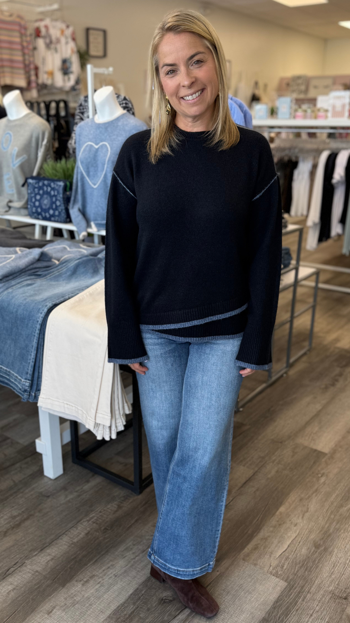 Mid Rise Medium Wash Ankle Wide Leg Jeans