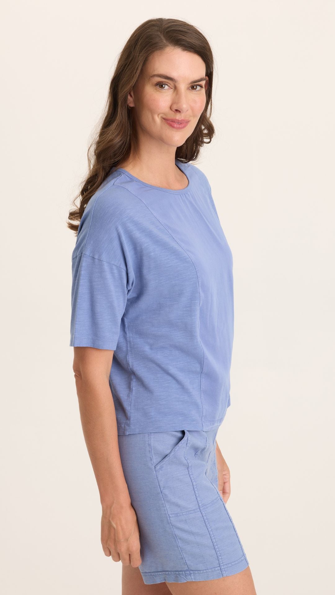 Shasta Lake Lino Twill Jersey Boat Neck Tee