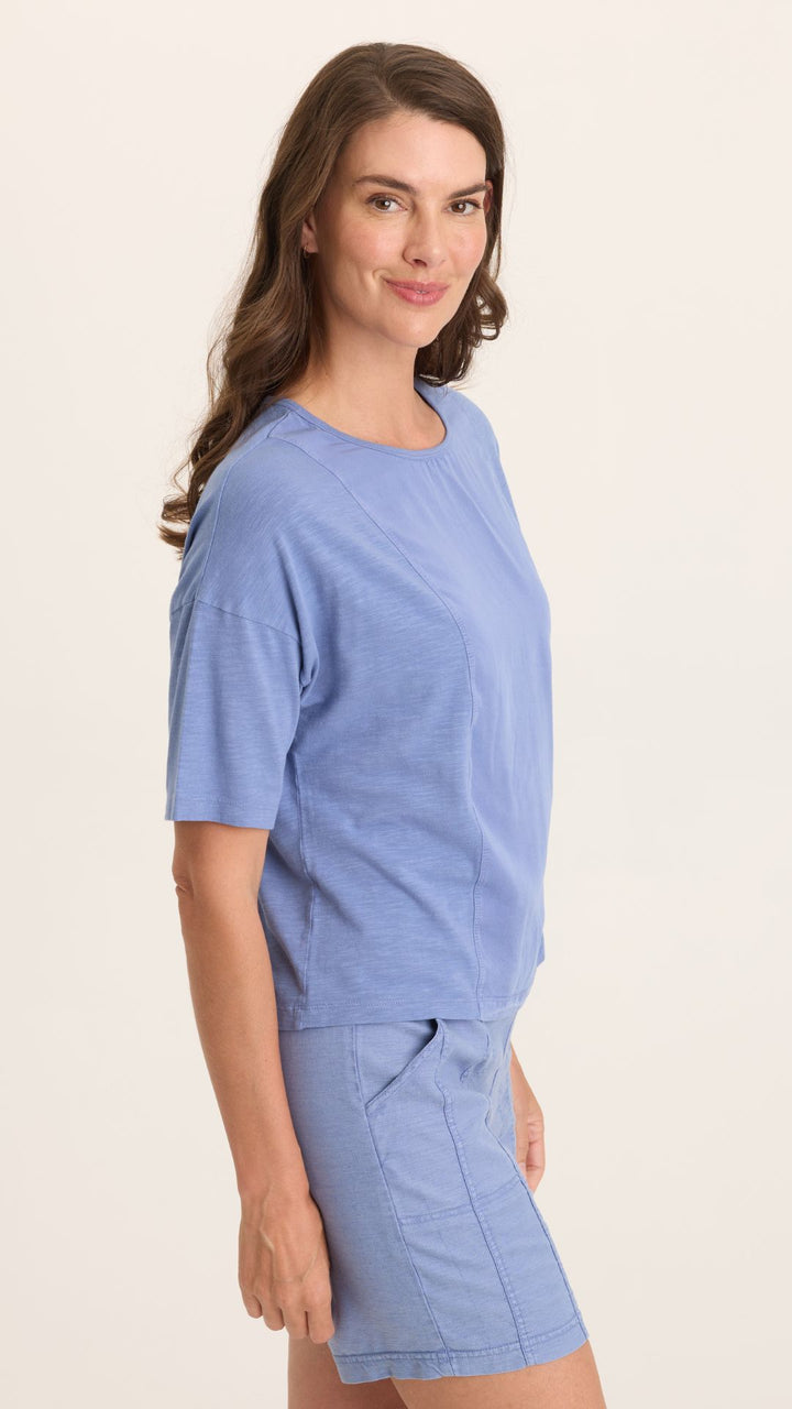 Shasta Lake Lino Twill Jersey Boat Neck Tee