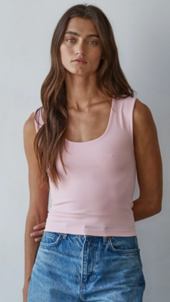Pink Double Layered Seamless Top