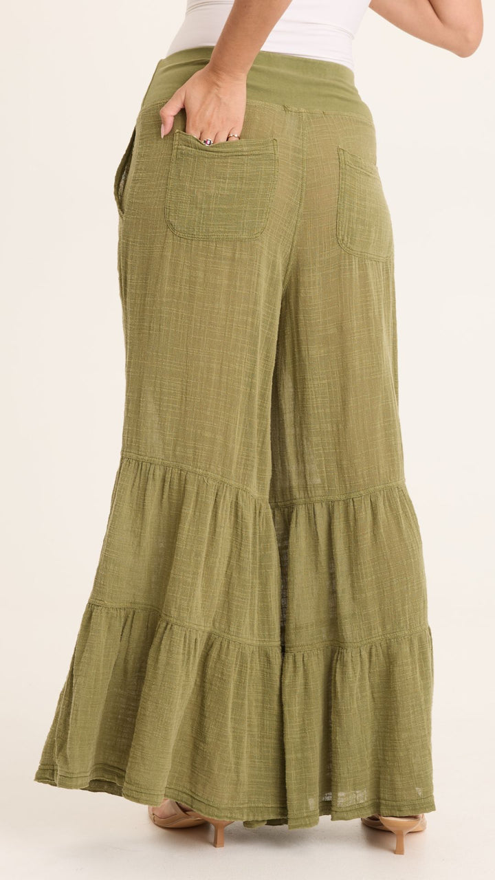 Lando Gauze Tiered Bottom Pants