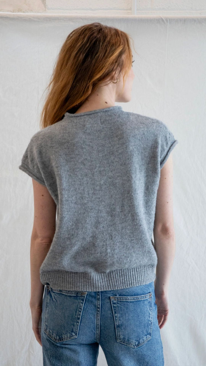 Heather Gray Piper Vest Cardigan