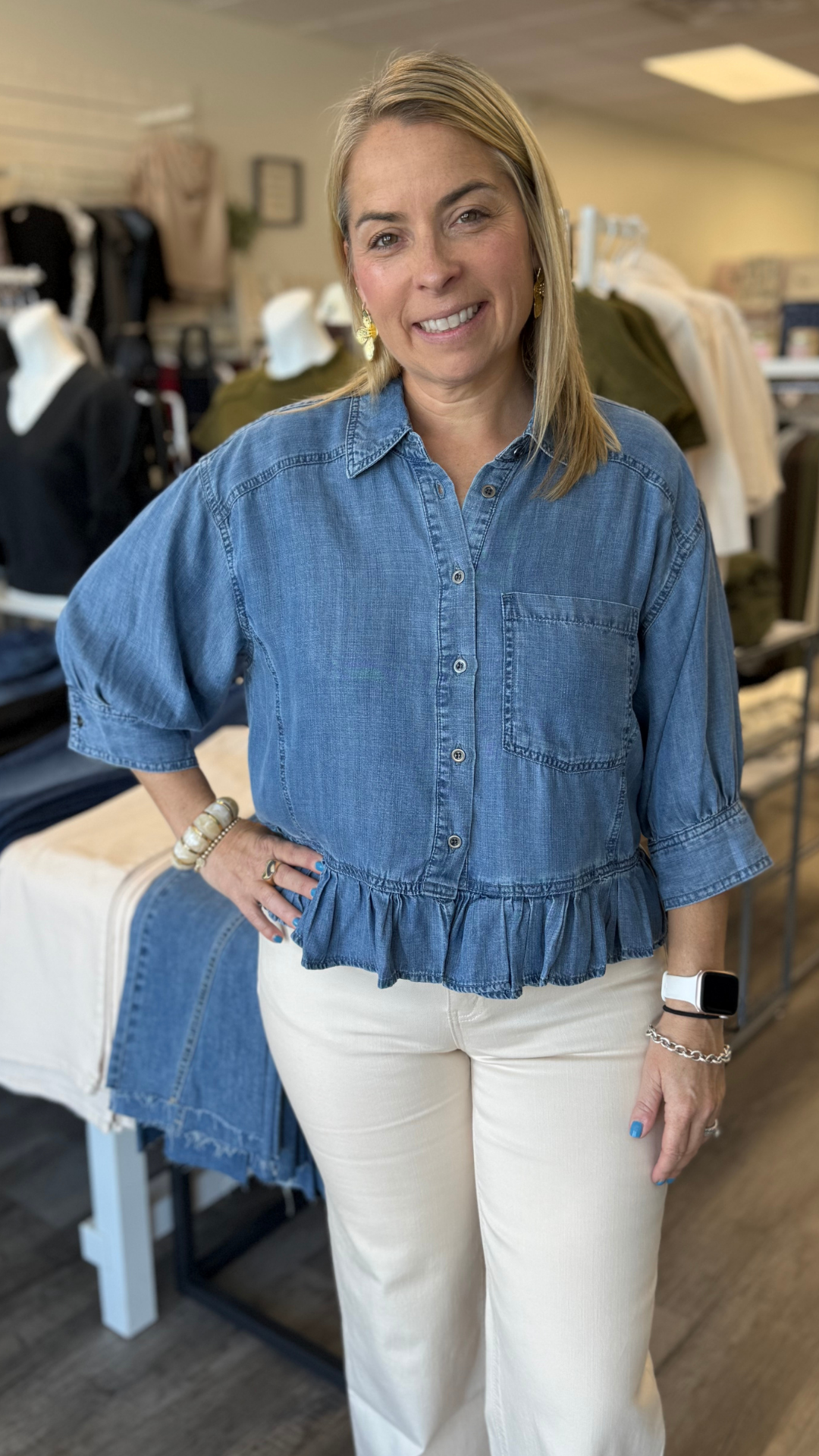 Flowy Peplum Tencel Top