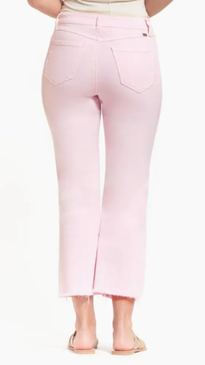 Blush Fade High Rise Cuffed Demi Boot Jeans