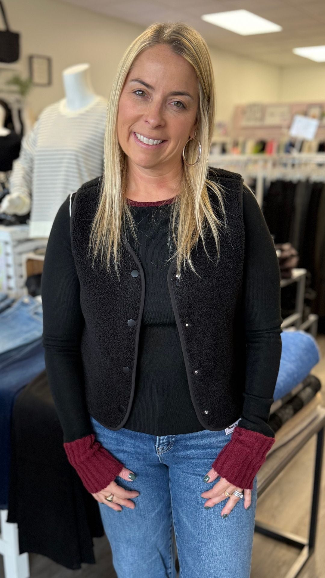 Colorblock Long Sleeve Knit Top