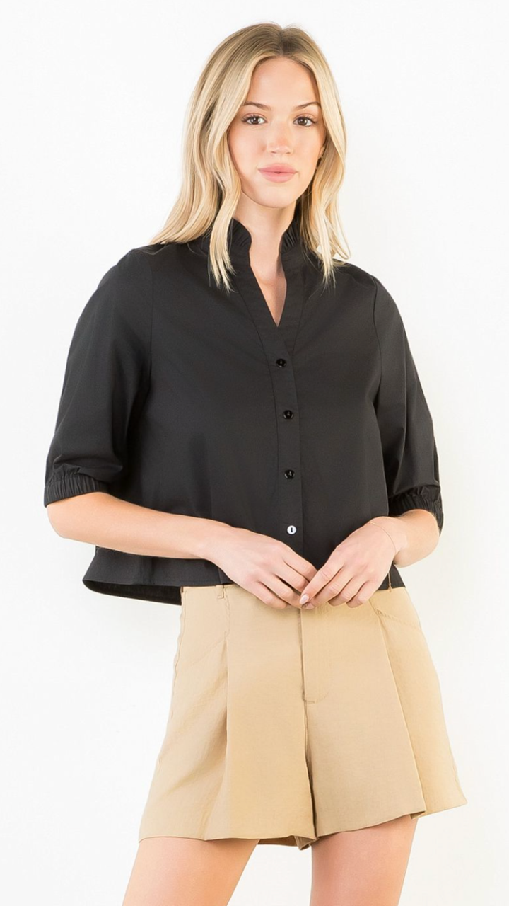 Short Sleeve Poplin Top