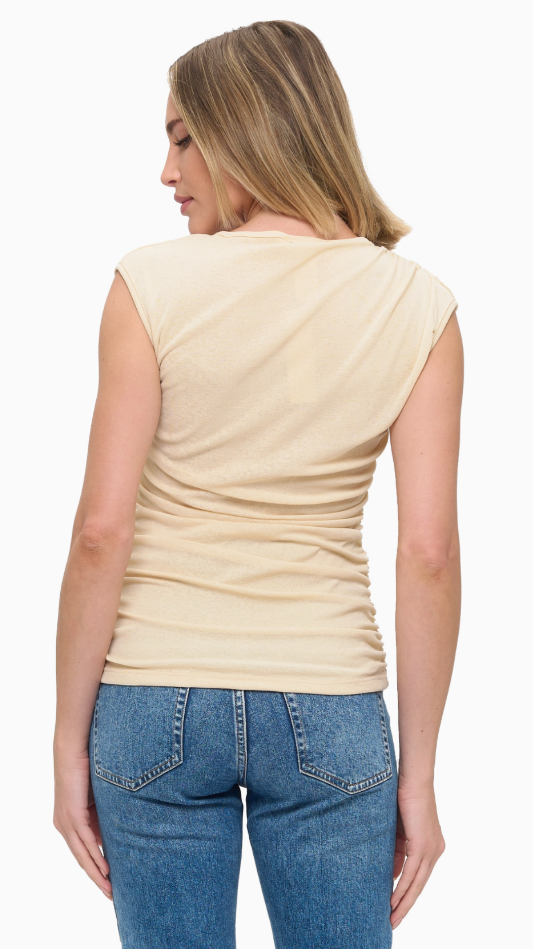 Sand Ruched Top