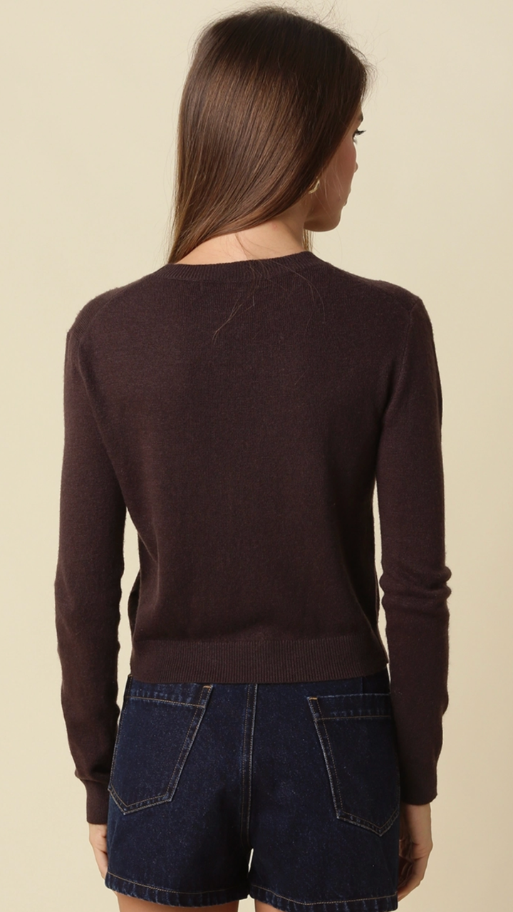 Brown Lightweight Crew Neck Sweater