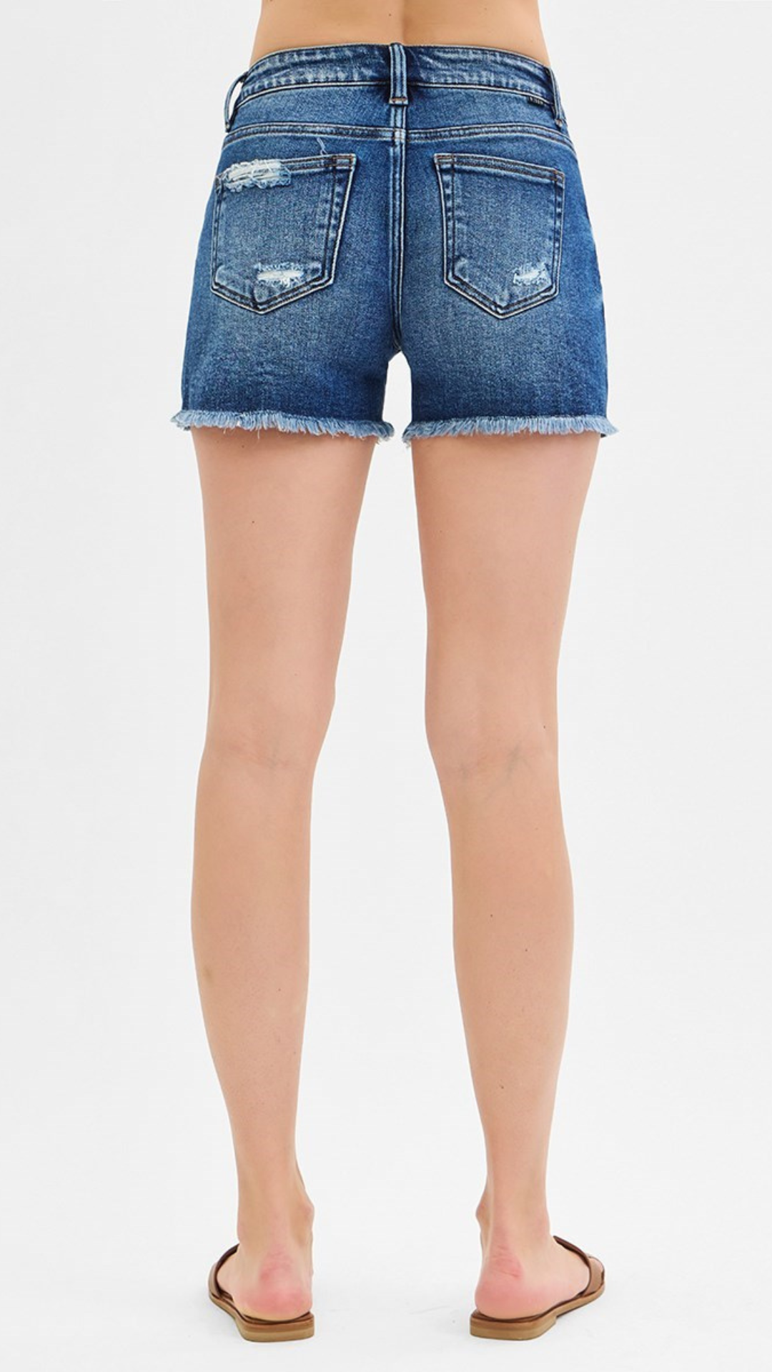 Low Rise Dark Wash Pikaboo Lining Shorts