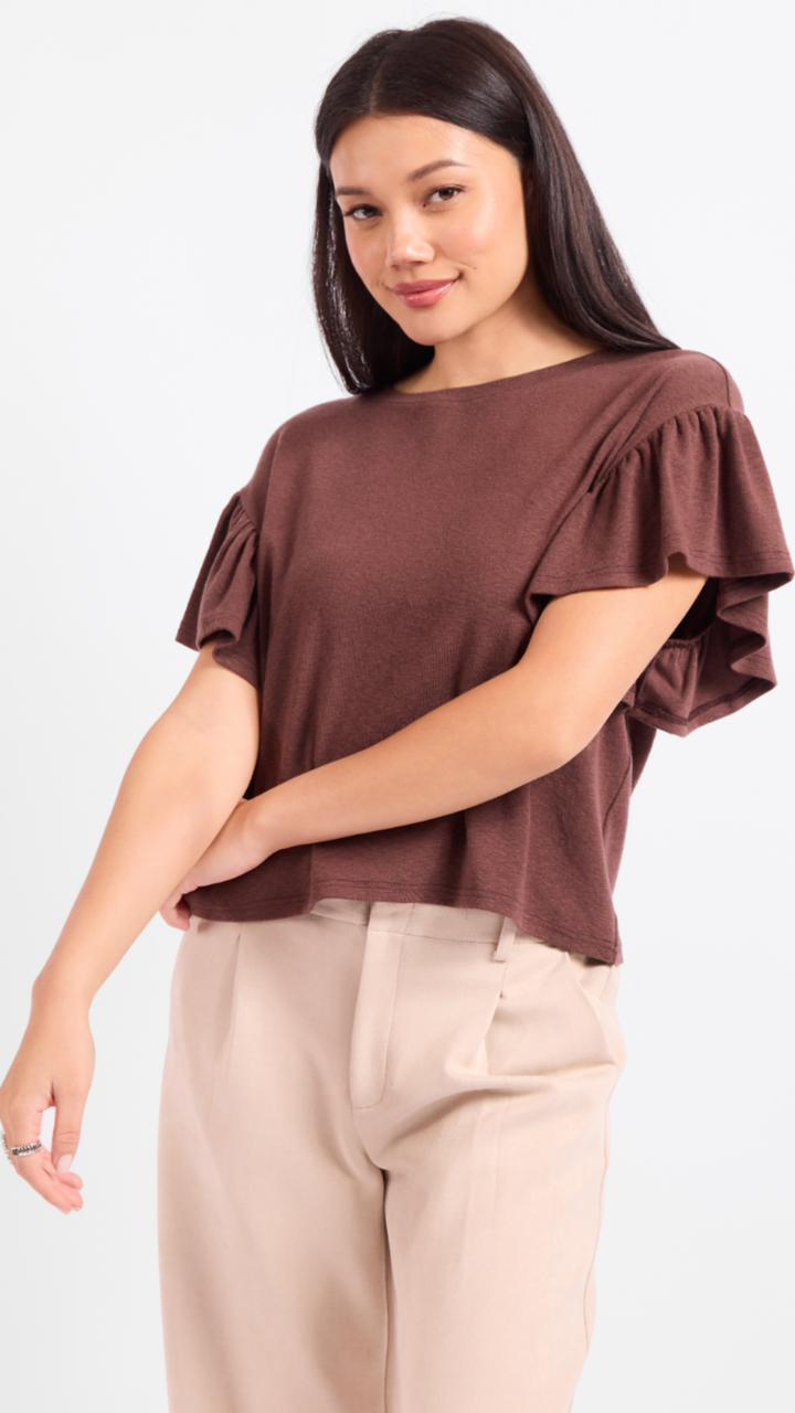 Delphine Ruffle Sleeve Top