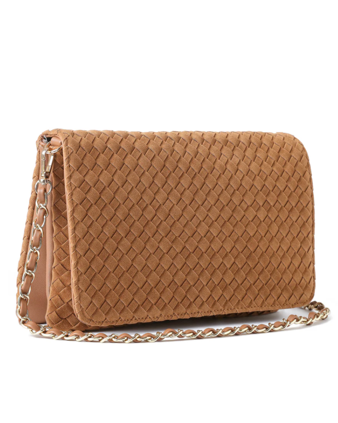 Lexi Saddle Woven Suede Crossbody