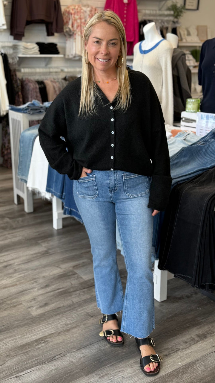 Black Main Character Sweater Cardigan