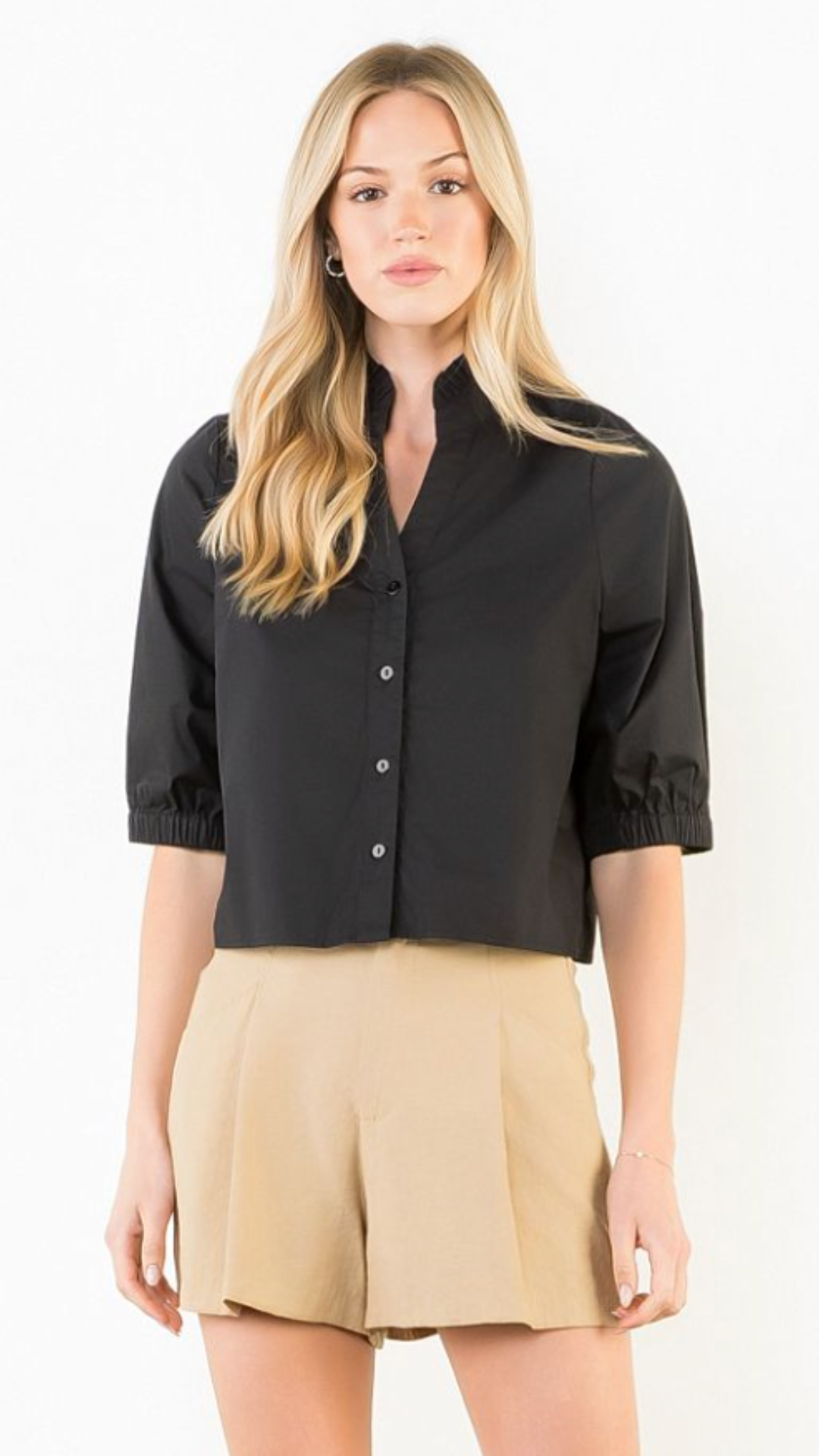 Short Sleeve Poplin Top