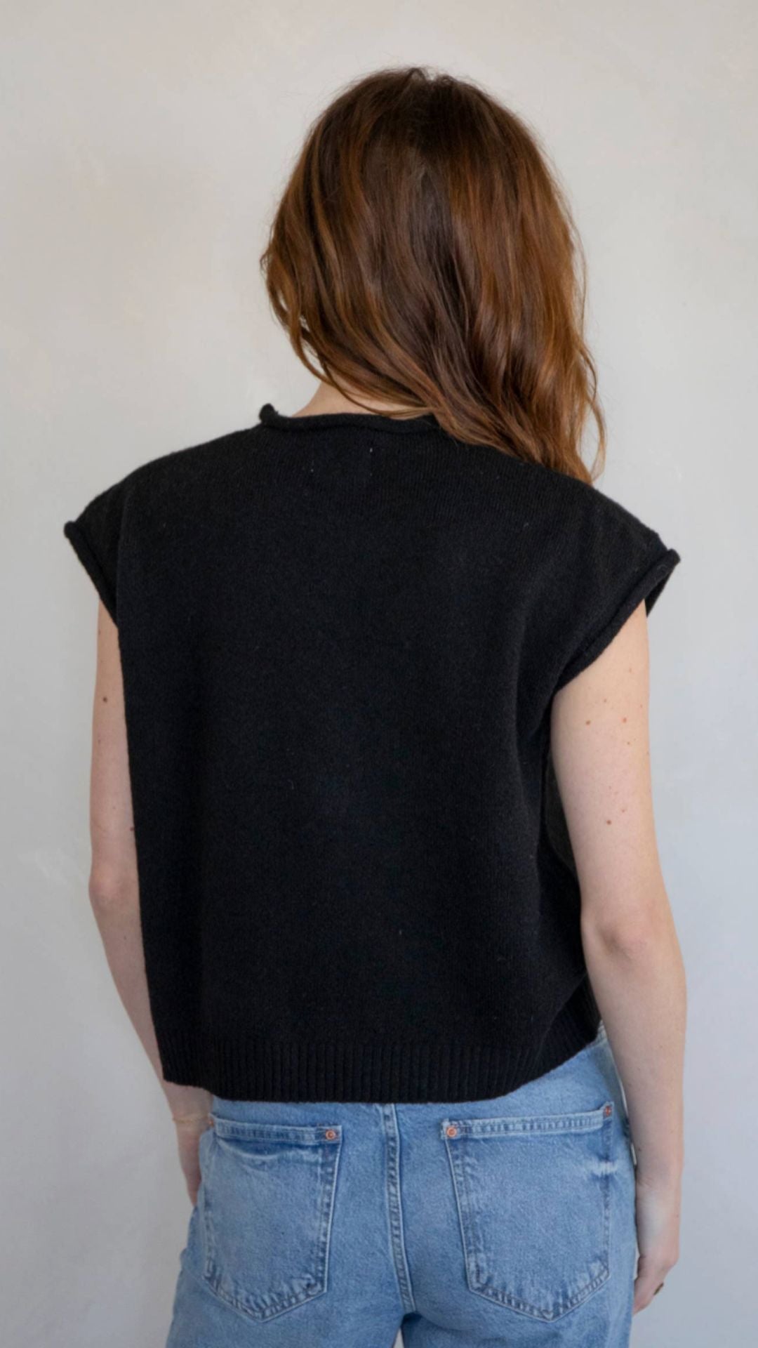 Black Piper Vest Cardigan