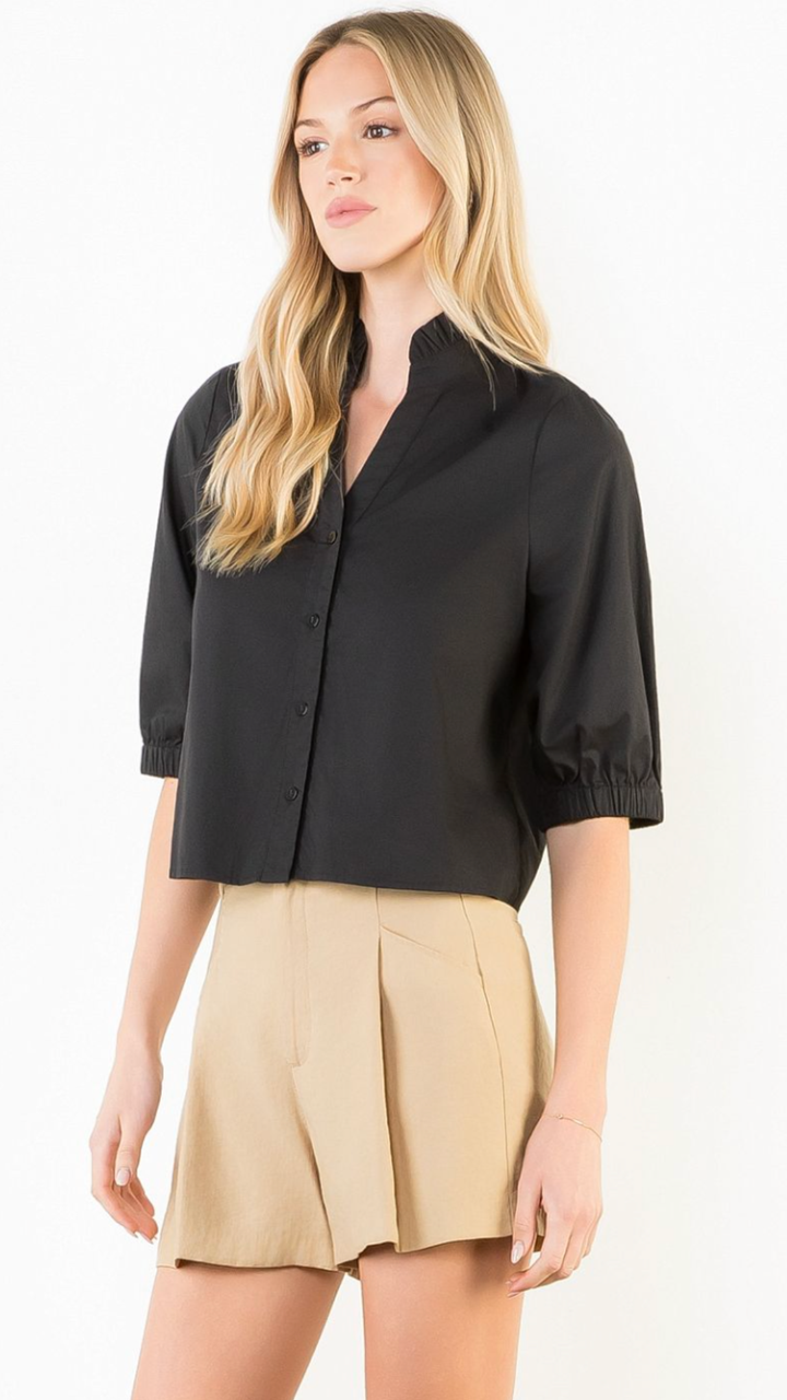 Short Sleeve Poplin Top