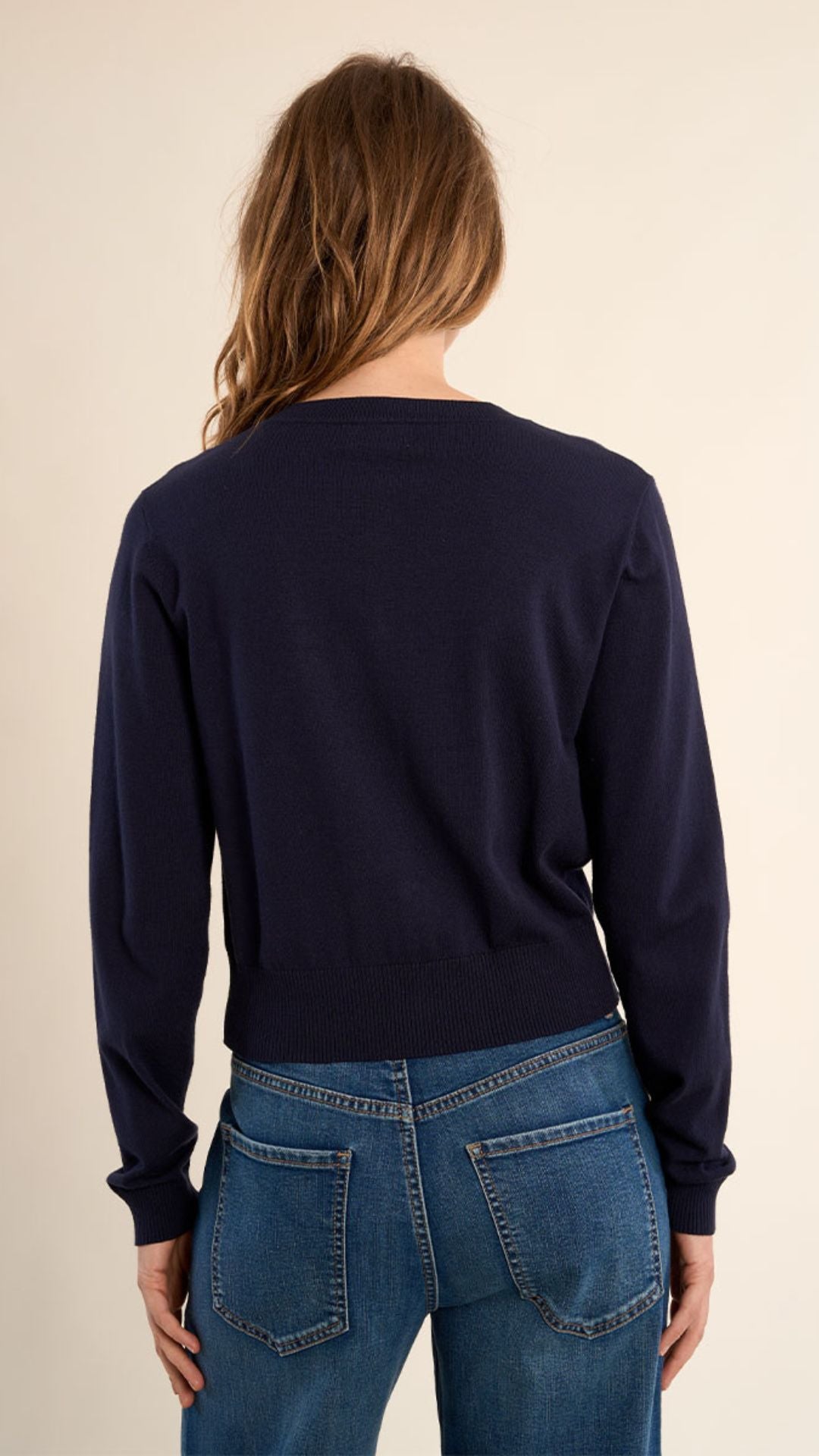Navy Blue Cardigan With Heart Buttons