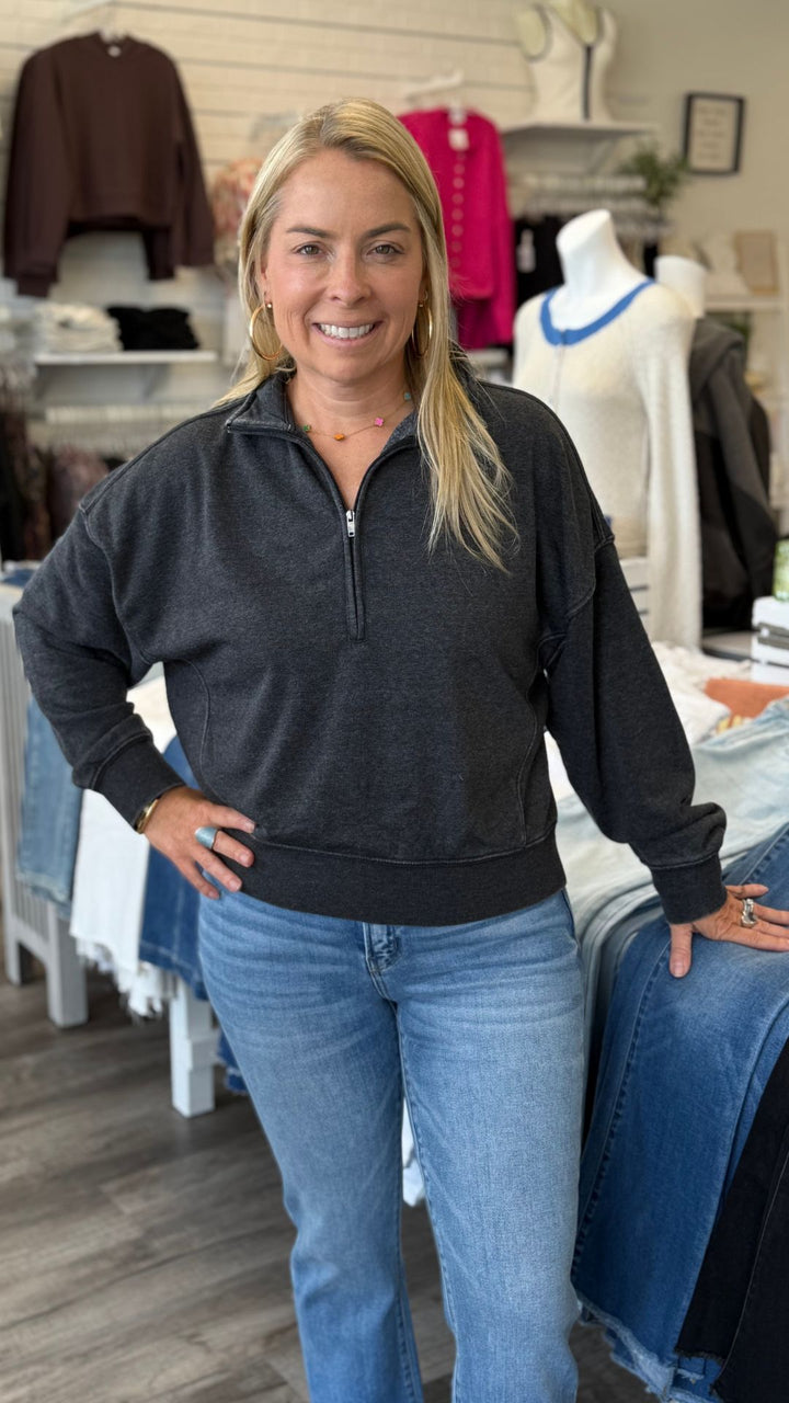 Black Love This Way Half Zip Sweatshirt