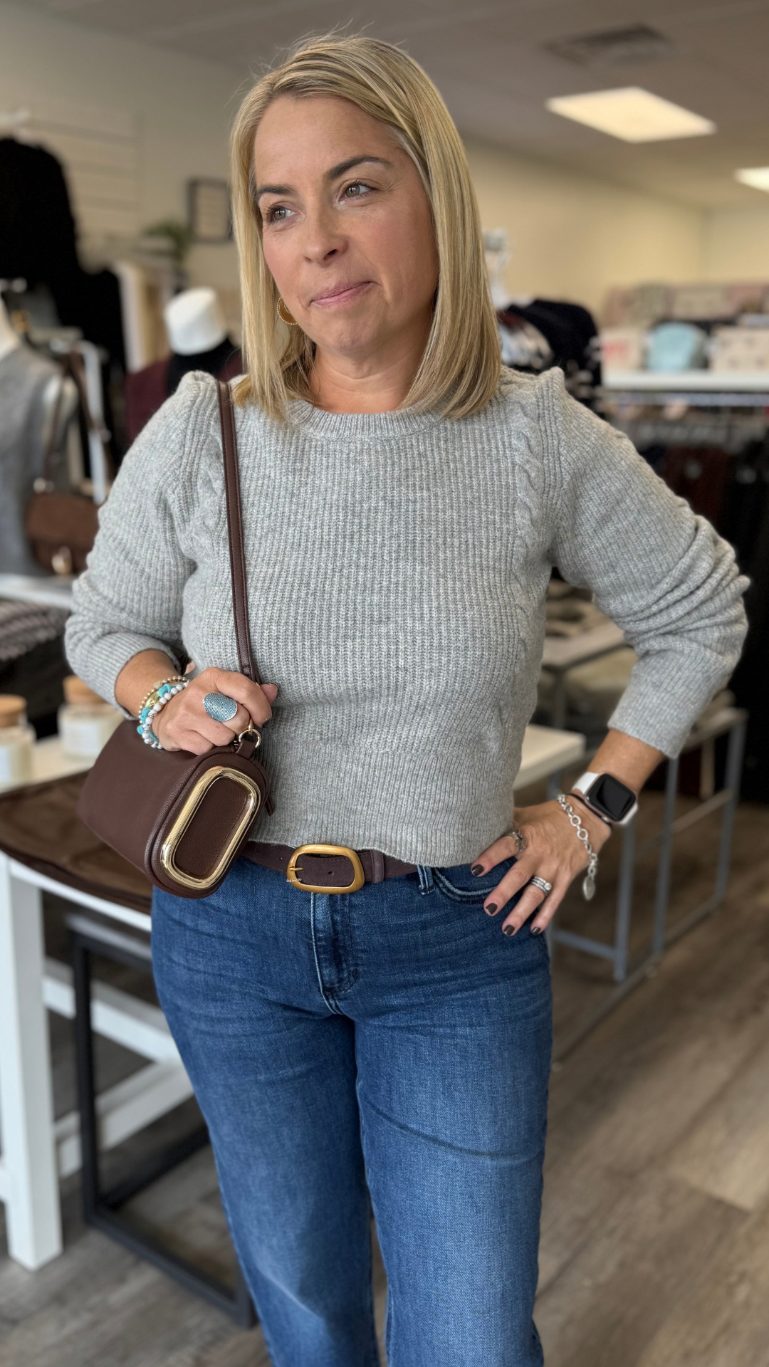 Cable Knit Long Sleeve Sweater
