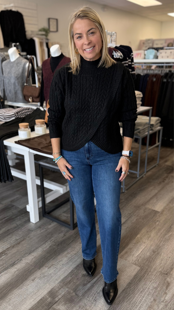 Black Cable Knit Sweater
