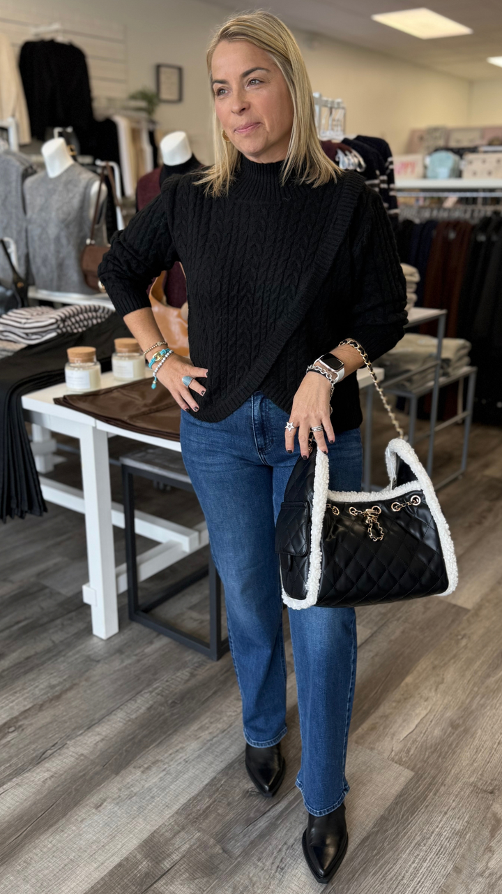 Black Cable Knit Sweater