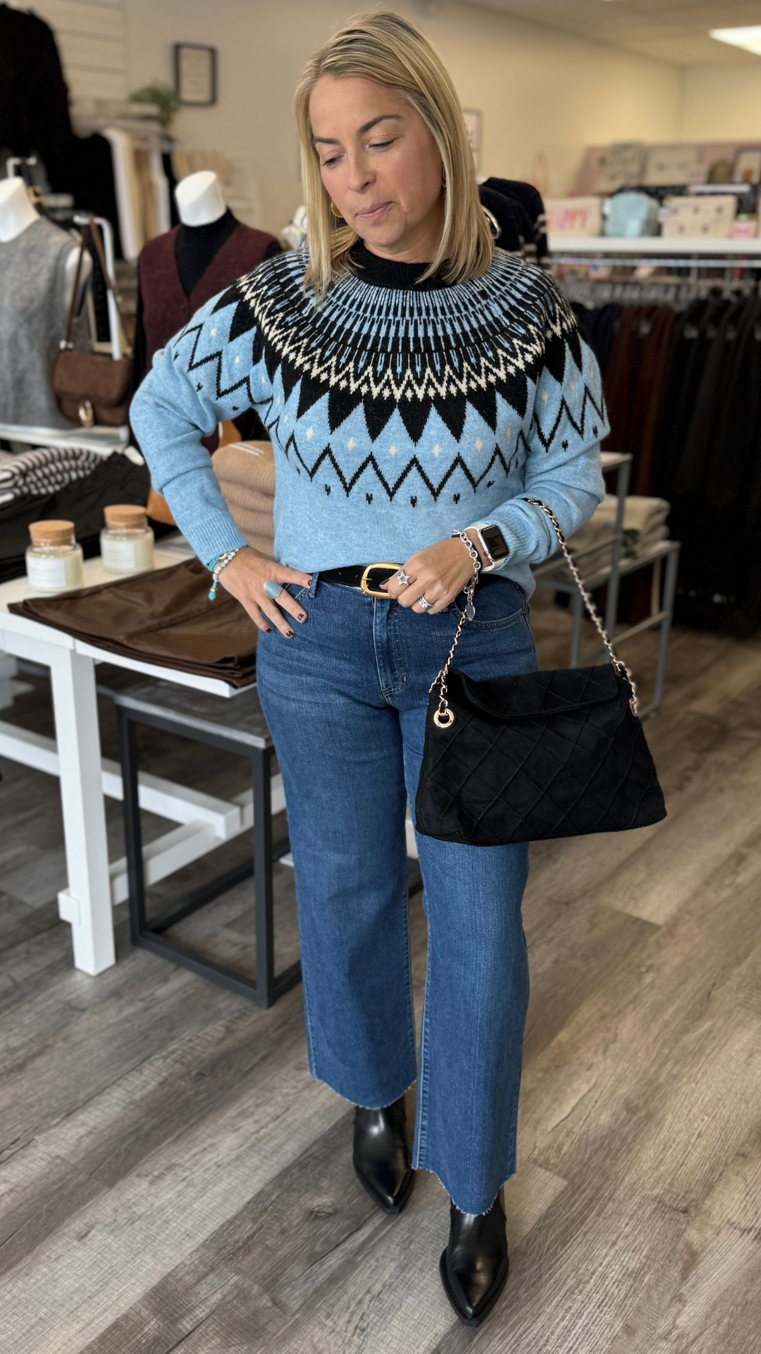 Mid Rise Dark Wash Scissor Cut Straight Jeans