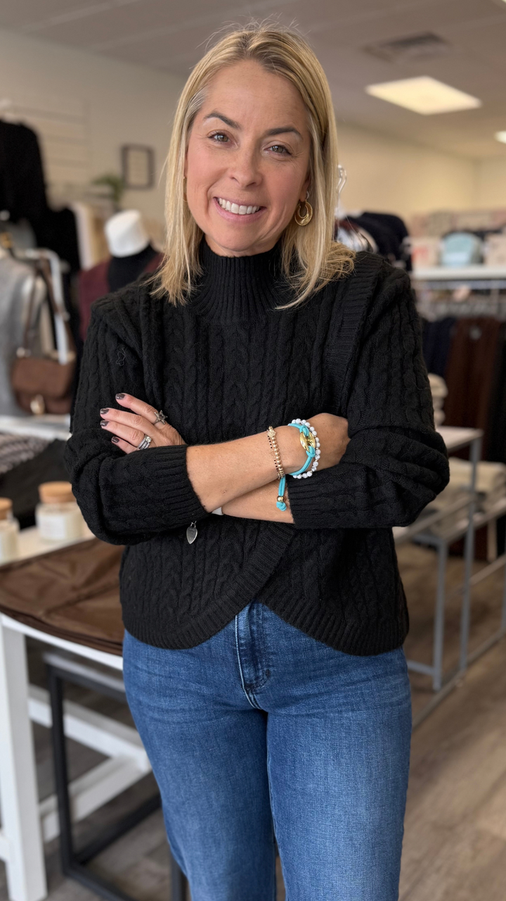 Black Cable Knit Sweater
