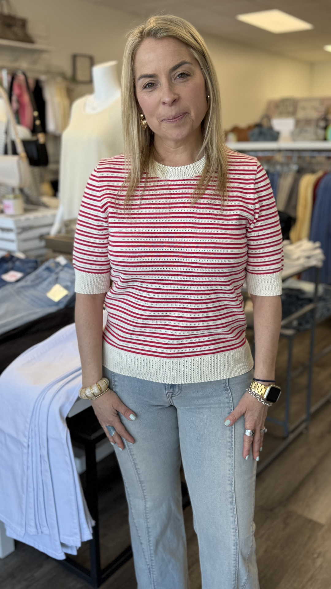 Pink Stripe Sweater