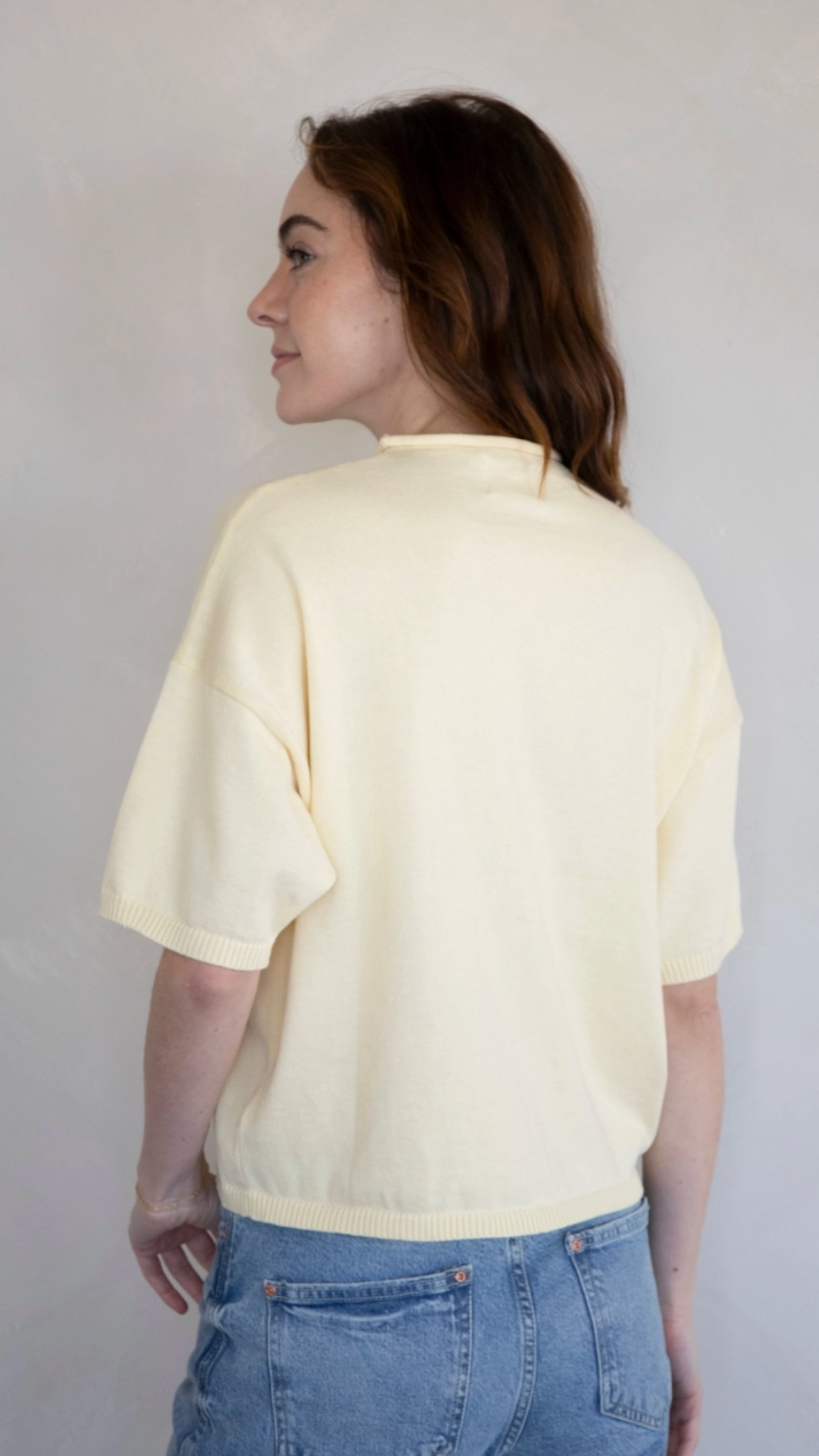 Butter Yellow Half Sleeve Cardigan