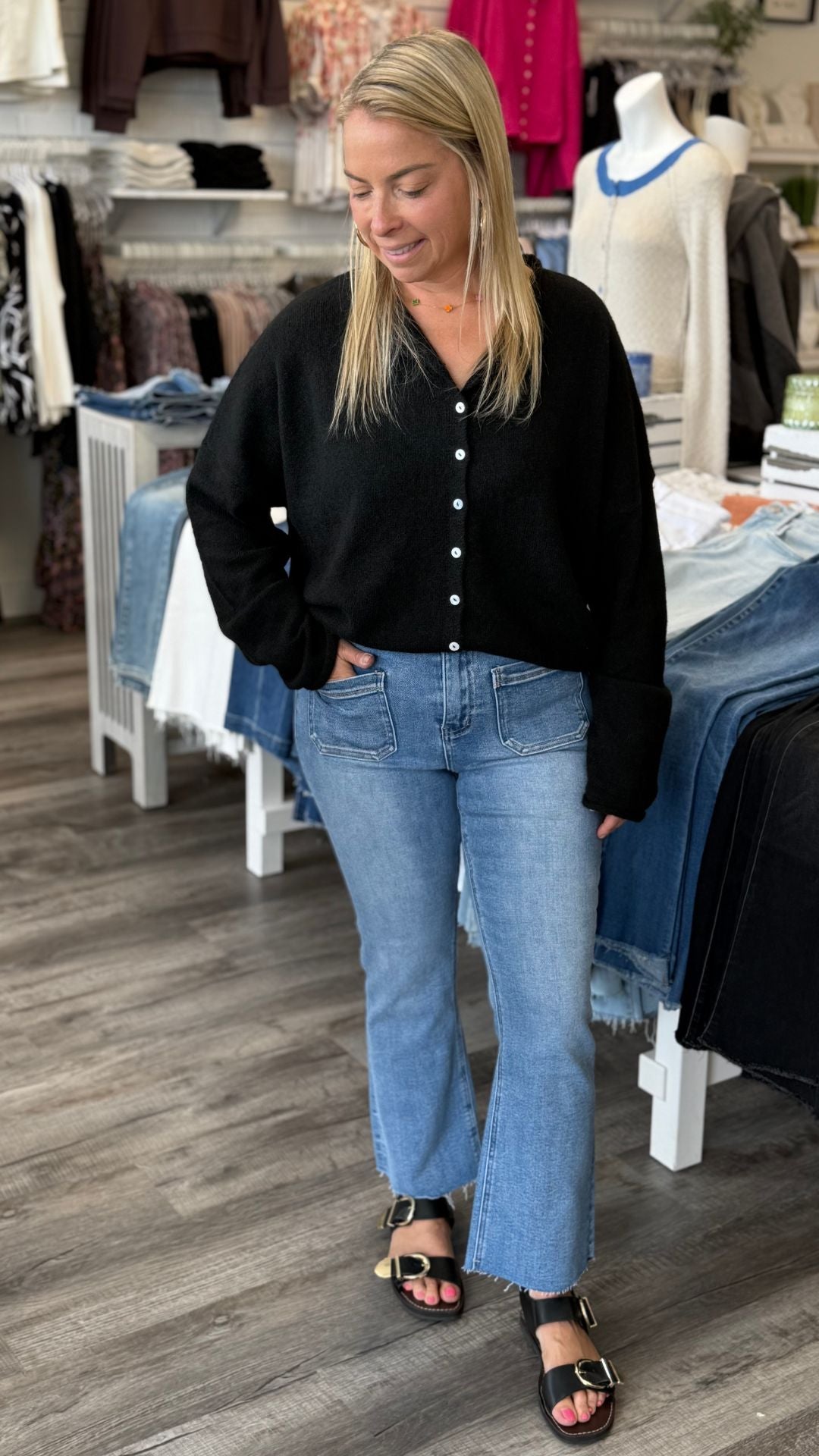 Black Main Character Sweater Cardigan