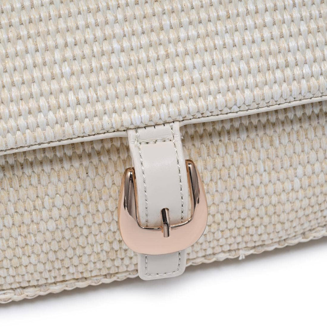 Ivory Gloria Straw Shoulder Bag