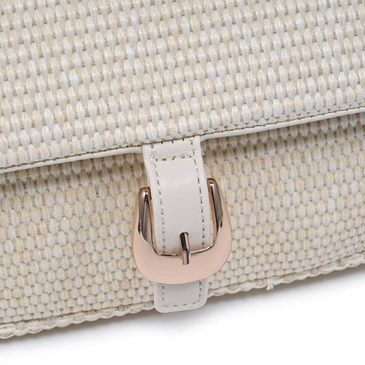 Ivory Gloria Straw Shoulder Bag