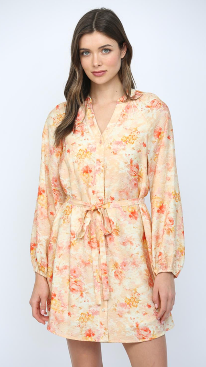 Button Down Dress With Raglan Sleeves