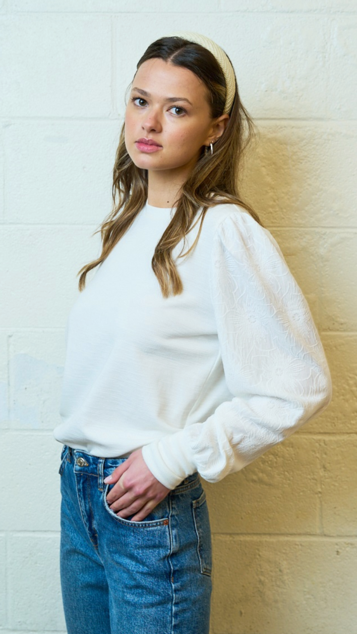 Floral Textured Long Sleeve
