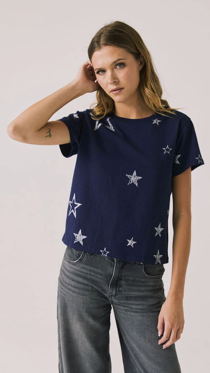 All Over Distressed Stars Tee