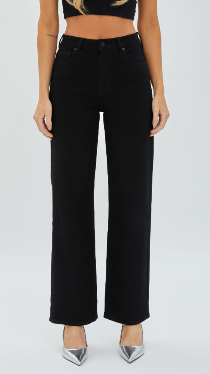 TRACEY High Rise Jet Black Straight Jeans