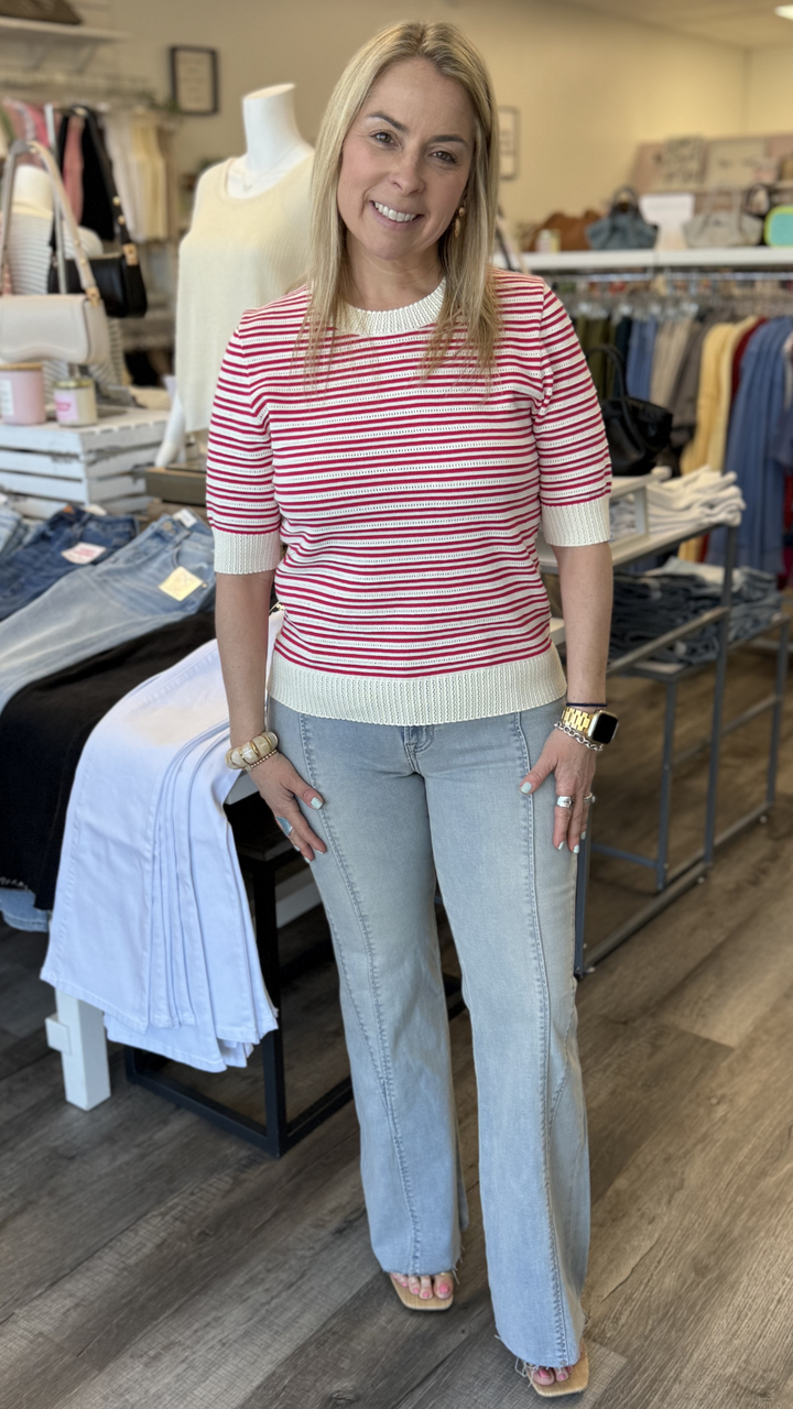 Pink Stripe Sweater