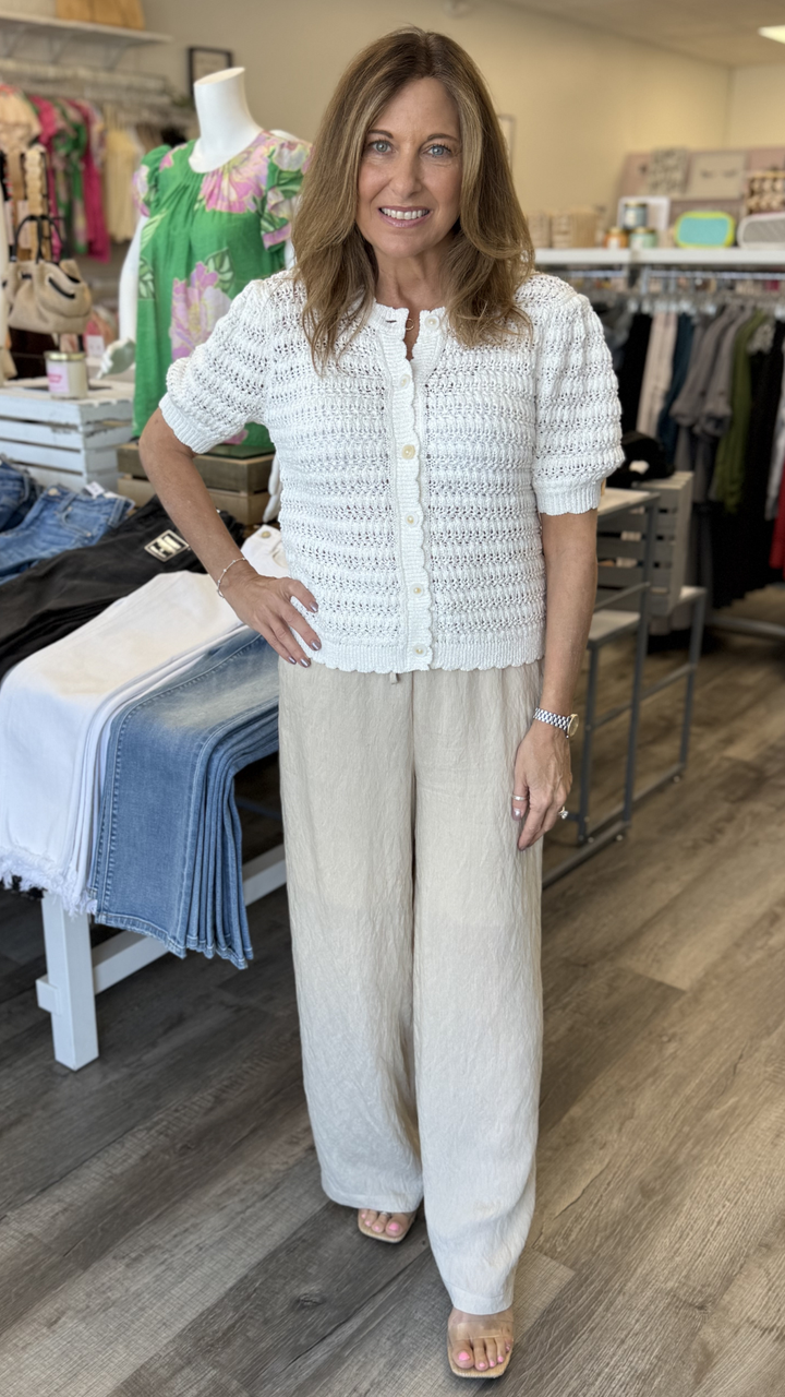 Crochet Short Sleeve Cardigan