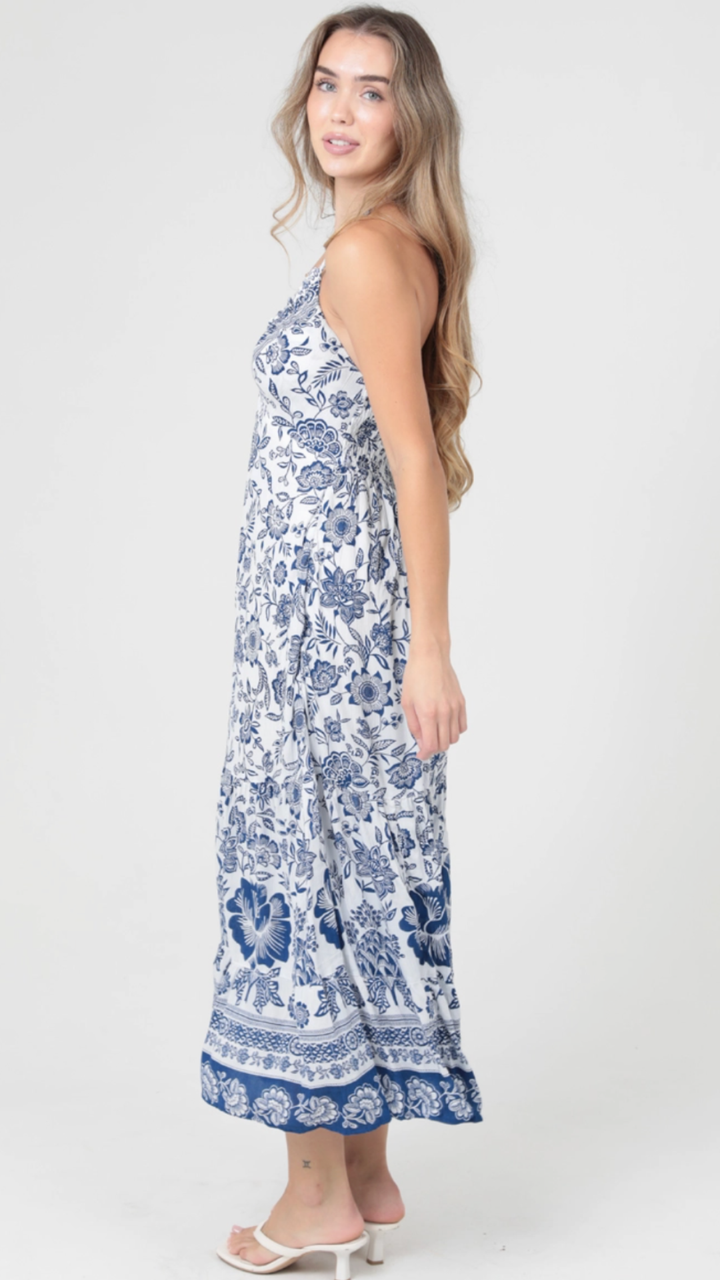 Printed Halter Neck Maxi Dress