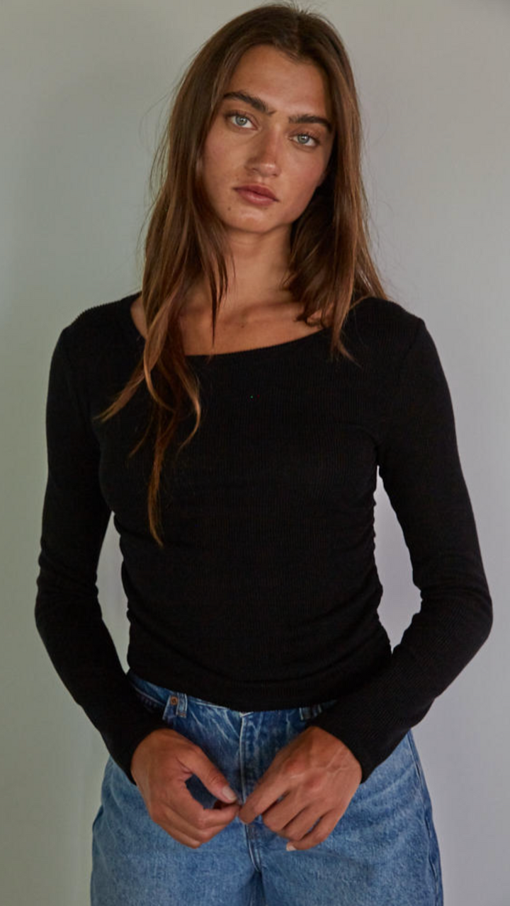 Soft Ruched Long Sleeve Top