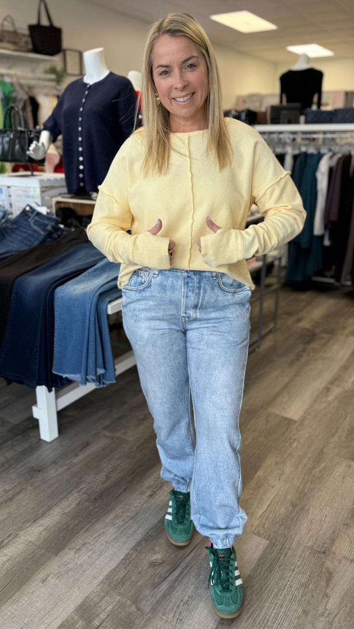 Lunaria Annika Long Sleeve Boat Neck Top