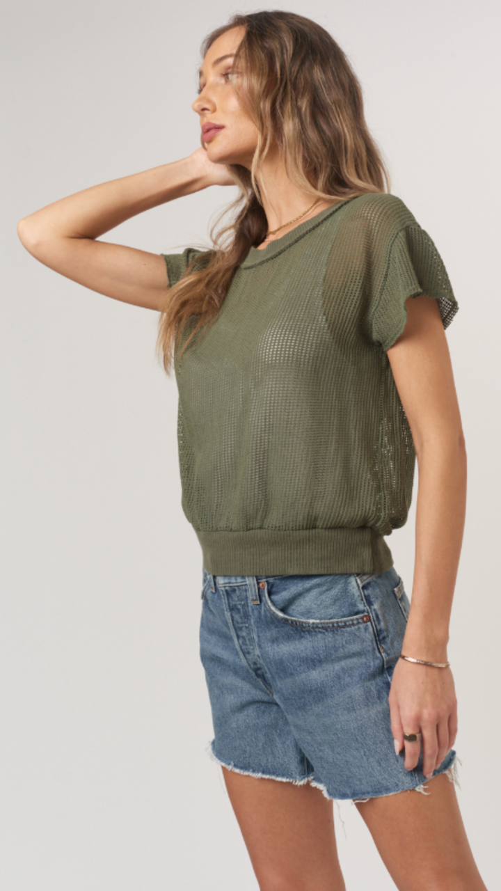 Rosemary Textured Mesh Tee