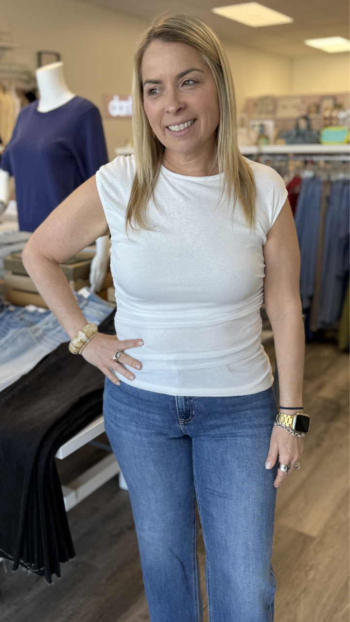 Ivory Ruched Top