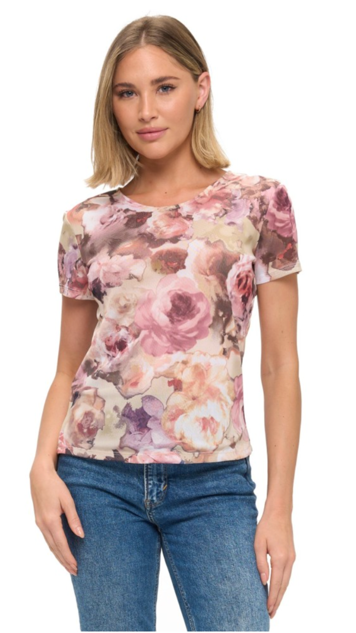 Floral Mesh Tee