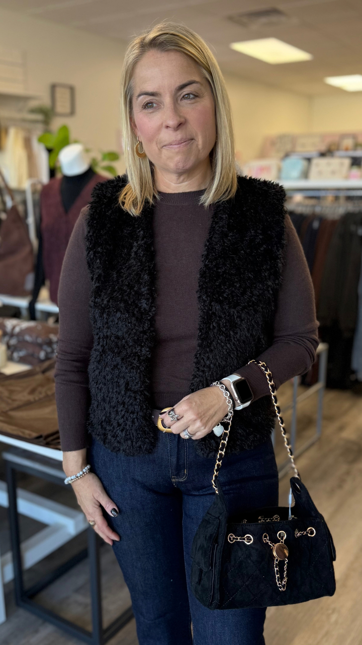 Brown Lightweight Crew Neck Sweater