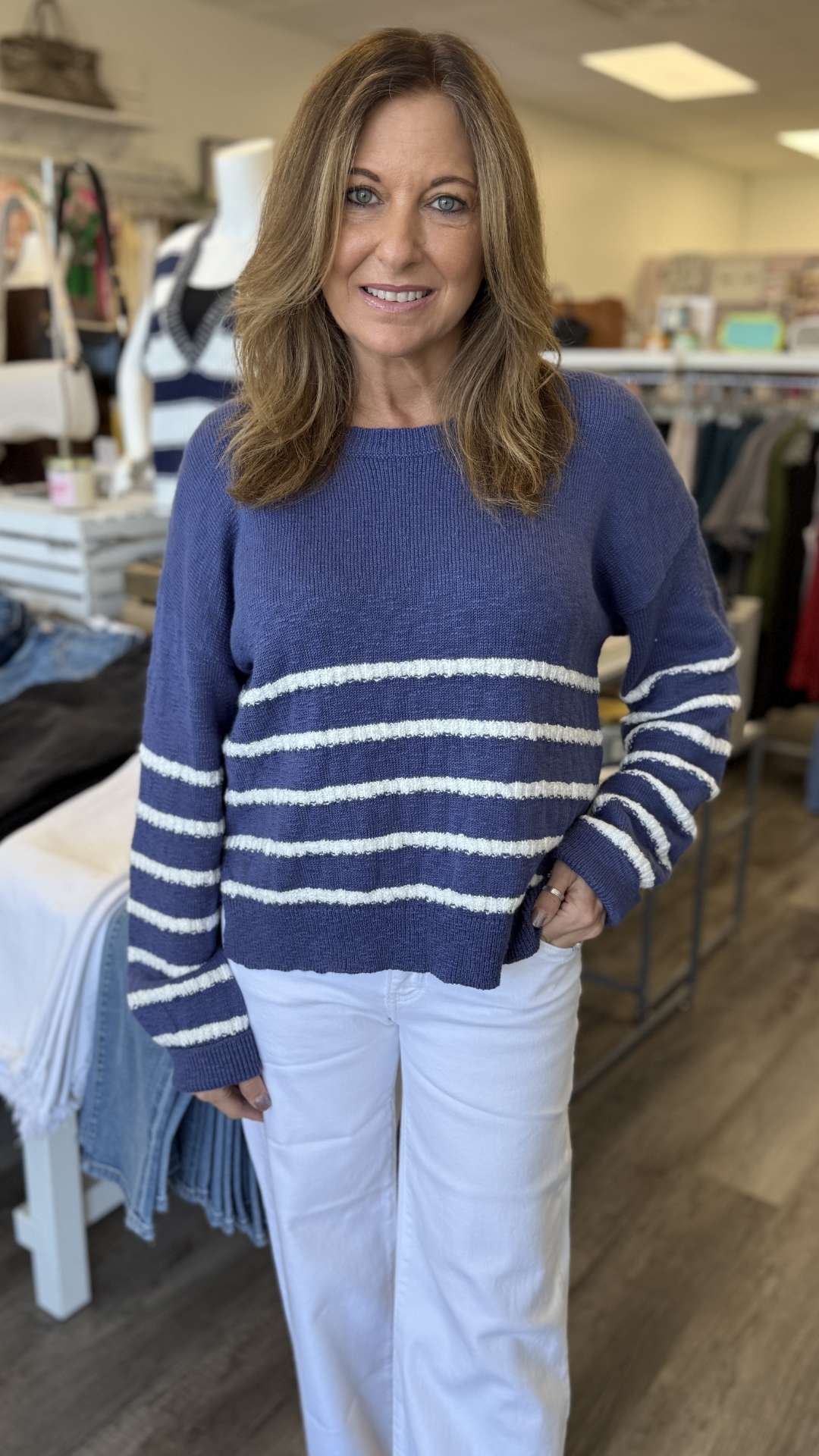 Navy Striped Saylor Knit Sweater